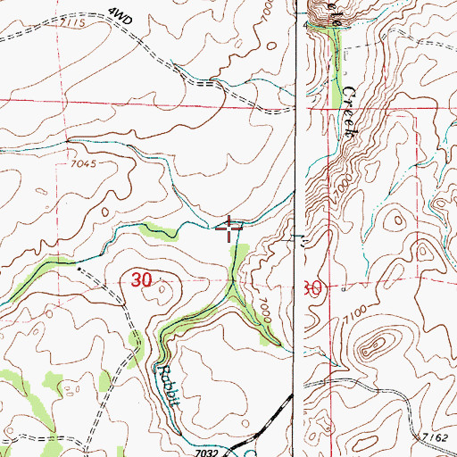 Topographic Map of Rabbit Creek, WY