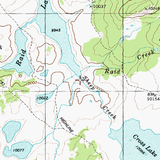 Topographic Map of Raid Creek, WY