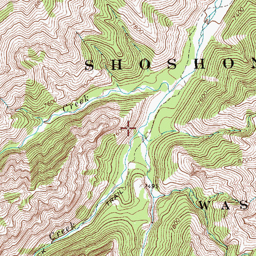 Topographic Map of Rampart Creek, WY