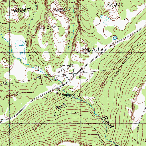 Topographic Map of Reef Creek Campground, WY