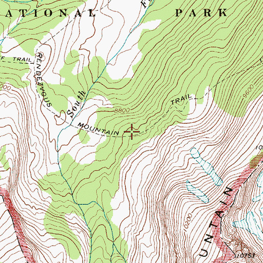 Topographic Map of Rendezvous Mountain Trail, WY