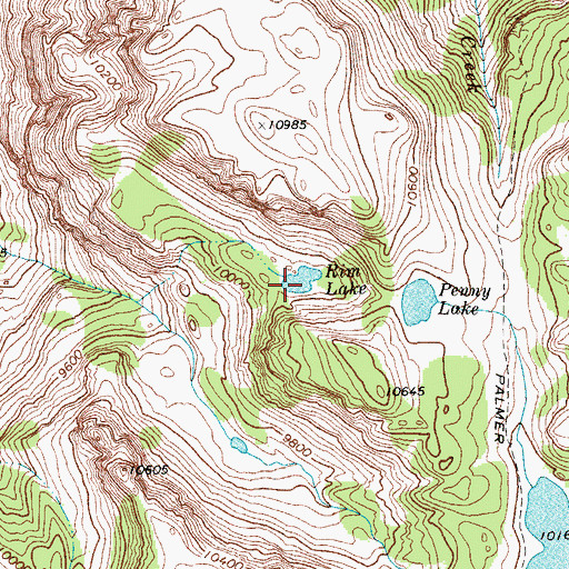 Topographic Map of Rim Lake, WY