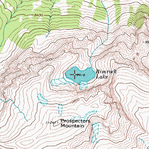 Topographic Map of Rimrock Lake, WY