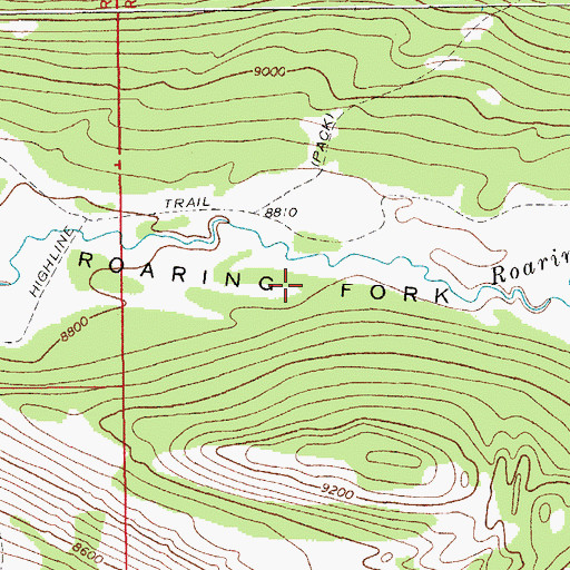 Topographic Map of Roaring Fork Basin, WY