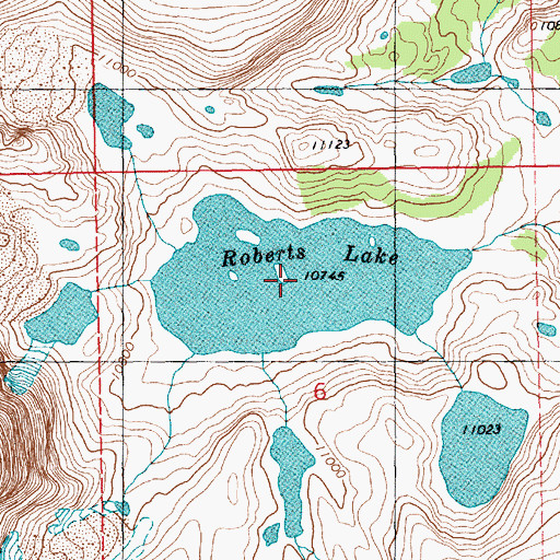Topographic Map of Roberts Lake, WY