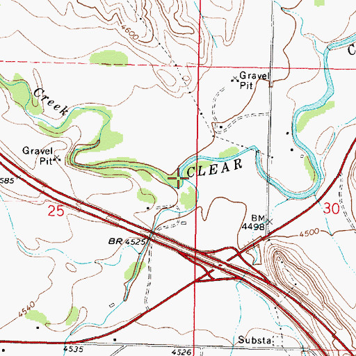 Topographic Map of Rock Creek, WY