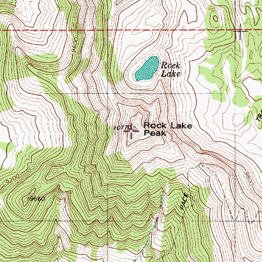 Topographic Map of Rock Lake Peak, WY