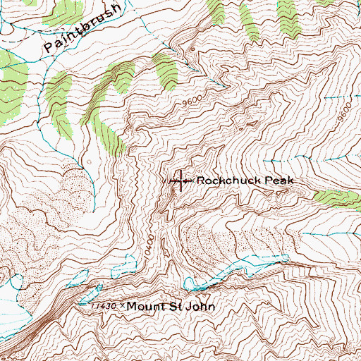 Topographic Map of Rockchuck Peak, WY