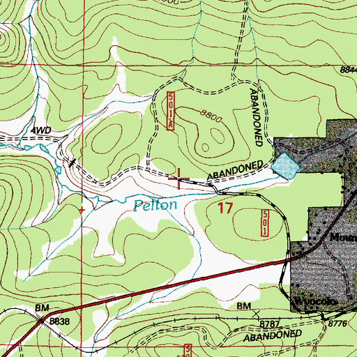 Topographic Map of Roosevelt Camp, WY