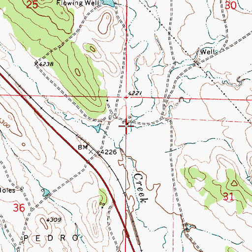 Topographic Map of Sand Creek, WY