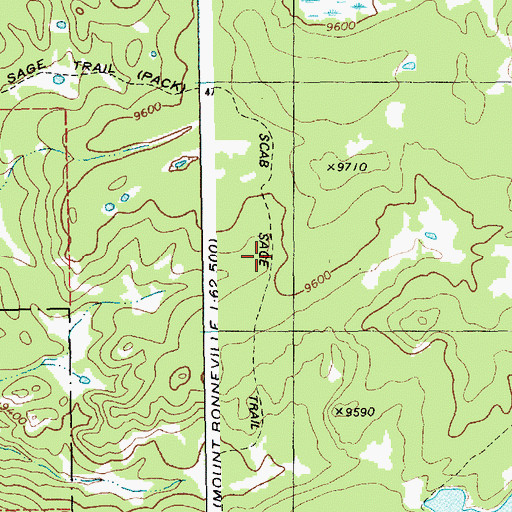 Topographic Map of Scab Sage Trail, WY