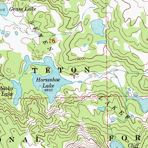 Topographic Map of Seven Lakes, WY
