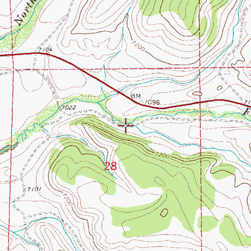 Topographic Map of Sled Runner Creek, WY