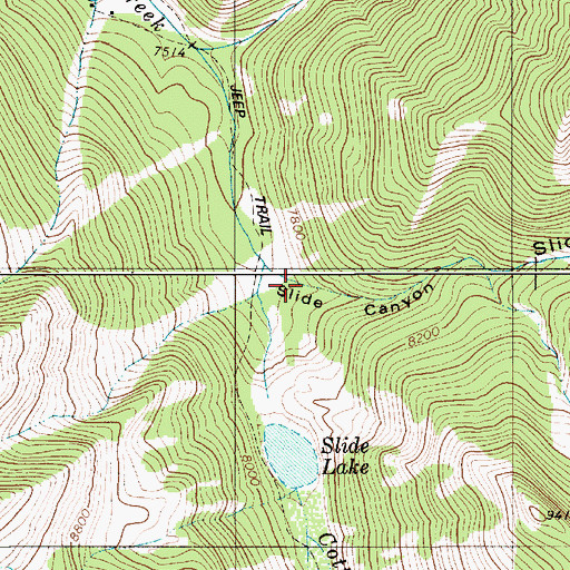 Topographic Map of Slide Canyon, WY
