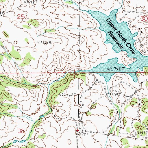 Topographic Map of South Branch Crow Creek, WY