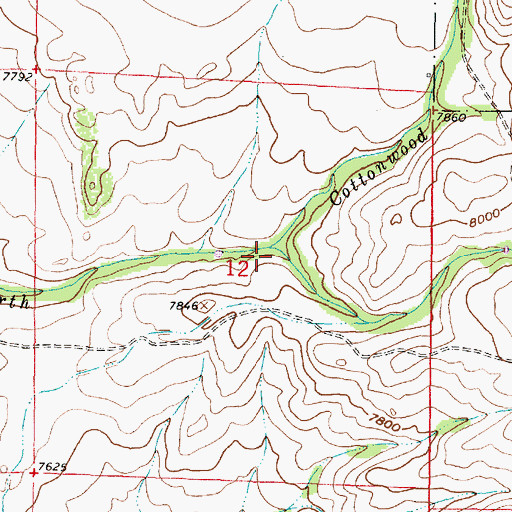 Topographic Map of South Cottonwood Creek, WY