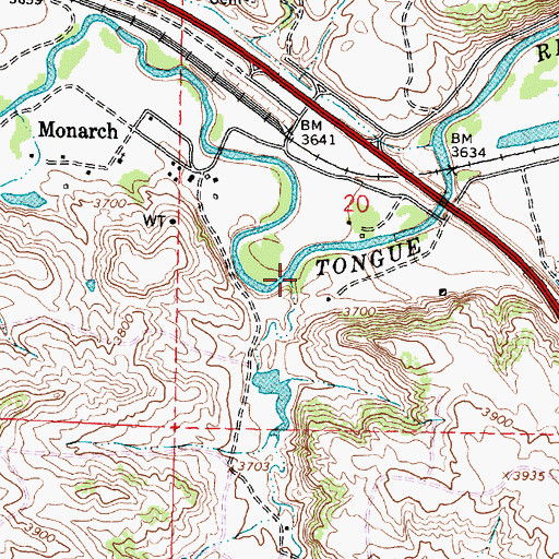 Topographic Map of South Dry Creek, WY
