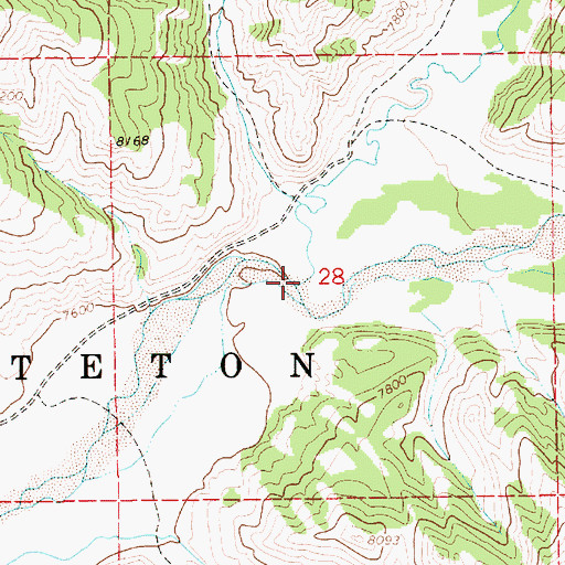 Topographic Map of South Fork Fish Creek, WY