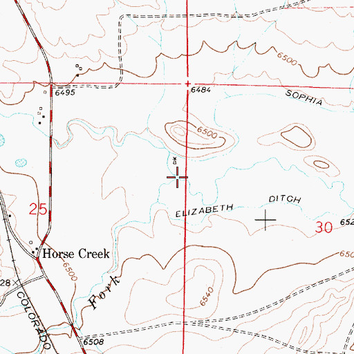 Topographic Map of South Fork Horse Creek, WY