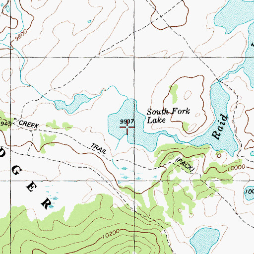 Topographic Map of South Fork Lake, WY