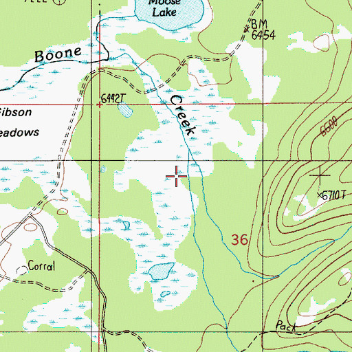 Topographic Map of South Fork Middle Boone Creek, WY