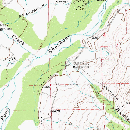 Topographic Map of South Fork Ranger Station, WY