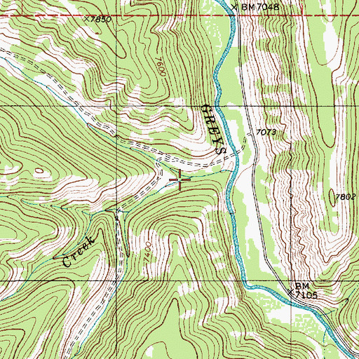 Topographic Map of South Three Forks Creek, WY