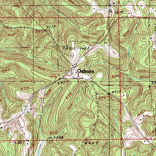 Topographic Map of Osborn, AL