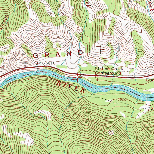 Topographic Map of Station Creek, WY