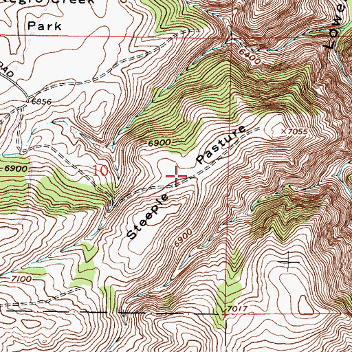 Topographic Map of Steeple Pasture, WY