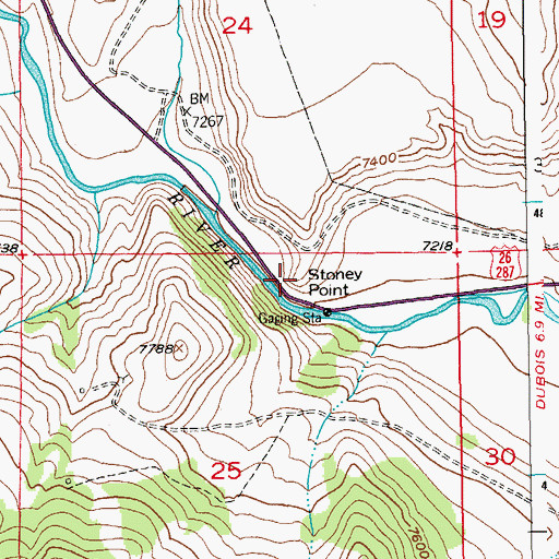 Topographic Map of Stoney Point, WY