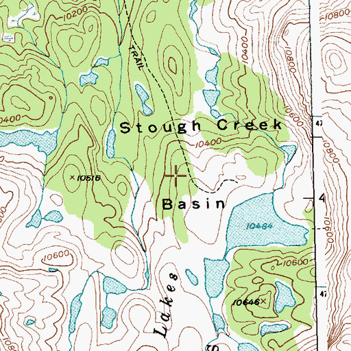 Topographic Map of Stough Creek Basin, WY