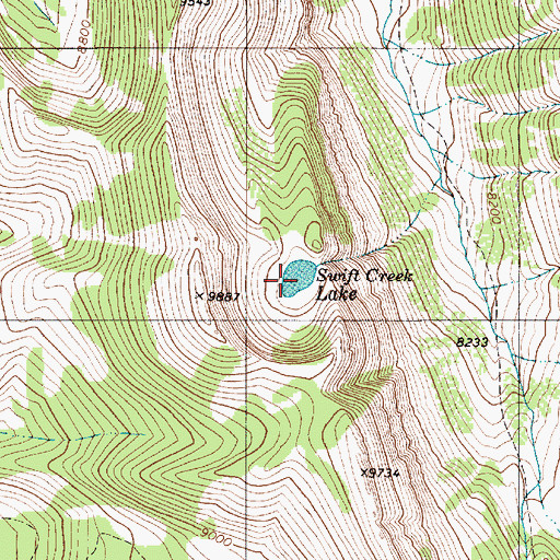 Topographic Map of Swift Creek Lake, WY