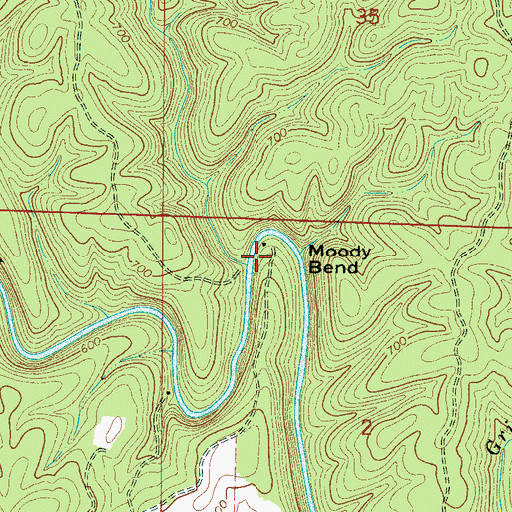 Topographic Map of Payne Creek, AL