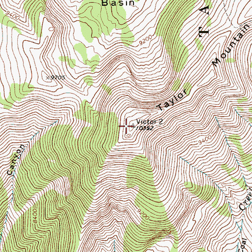 Topographic Map of Taylor Mountain, WY