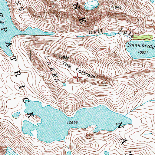 Topographic Map of The Fortress, WY