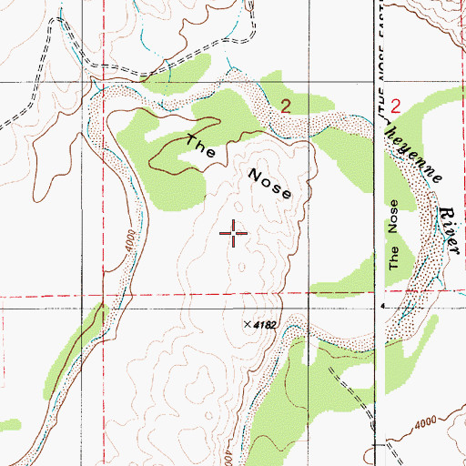 Topographic Map of The Nose, WY