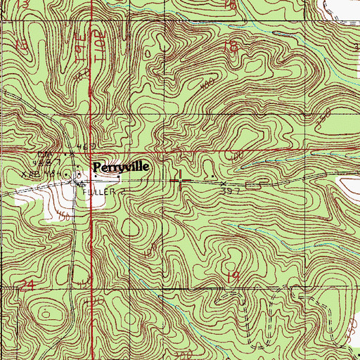 Topographic Map of Perryville, AL