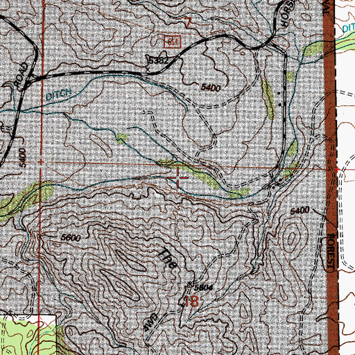 Topographic Map of Three Cripples Creek, WY