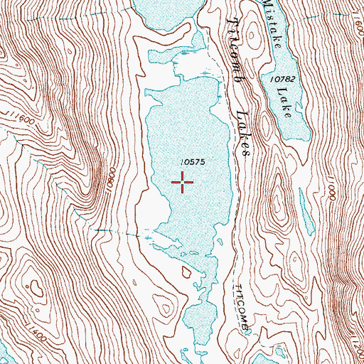 Topographic Map of Titcomb Lakes, WY