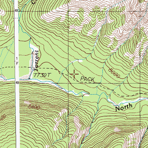 Topographic Map of Torrent Creek, WY