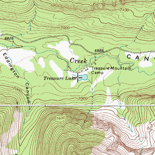 Topographic Map of Treasure Lake, WY
