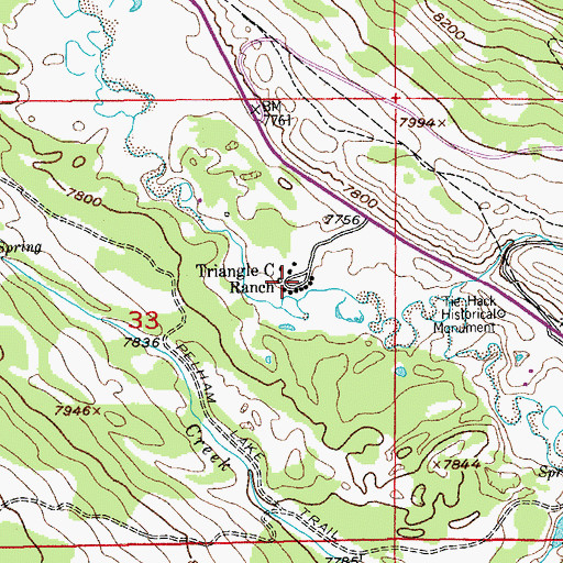 Topographic Map of Triangle C Ranch, WY