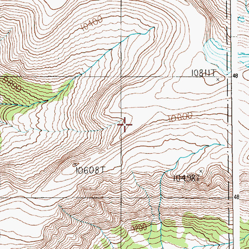 Topographic Map of Trident Plateau, WY