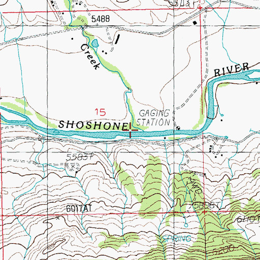Topographic Map of Trout Creek, WY