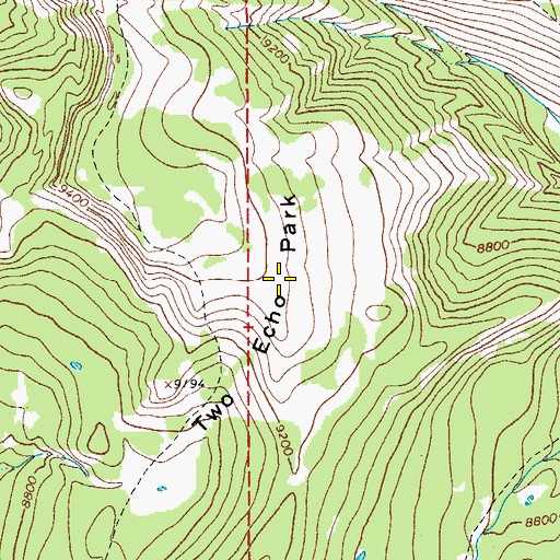 Topographic Map of Two Echo Park, WY