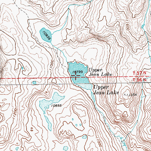 Topographic Map of Upper Jean Lake, WY