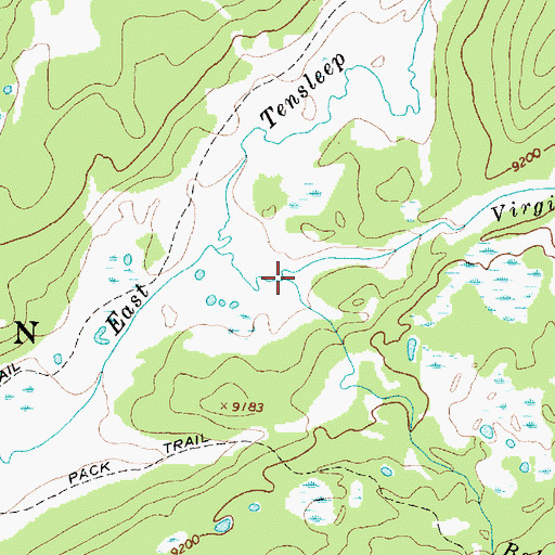 Topographic Map of Virginia Creek, WY