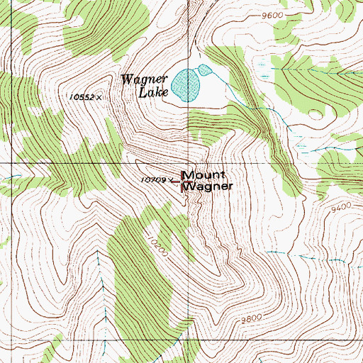 Topographic Map of Mount Wagner, WY