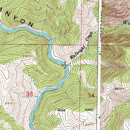 Topographic Map of Walbright Creek, WY